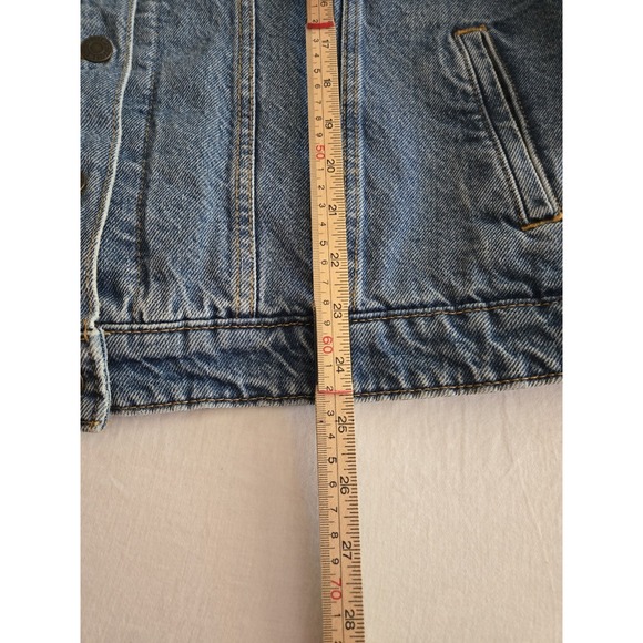 Levi Strauss & Co Womens's Denim Jacket 2XL Blue White Collar Long Sleeve - Picture 4 of 13